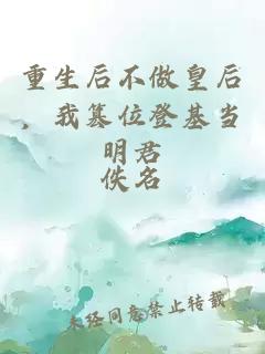 重生后不做皇后，我篡位登基當(dāng)明君